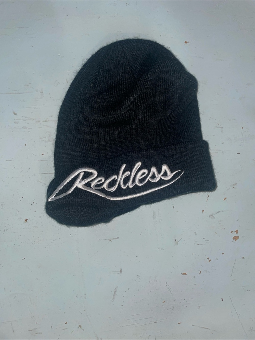 Young & Reckless Black Beanie with White Script